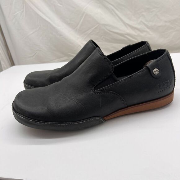 UGG Men\'s Leather Slip On Casual Loafers Shoes Black Size 10 main image 15